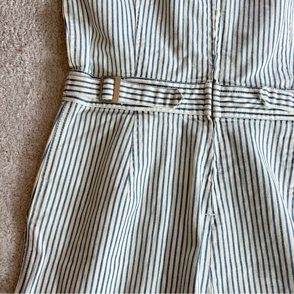 J. Crew Point Sur Women's Striped Jumpsuit Size 4 NWT Denim Wide Leg Tailored - Picture 9 of 15
